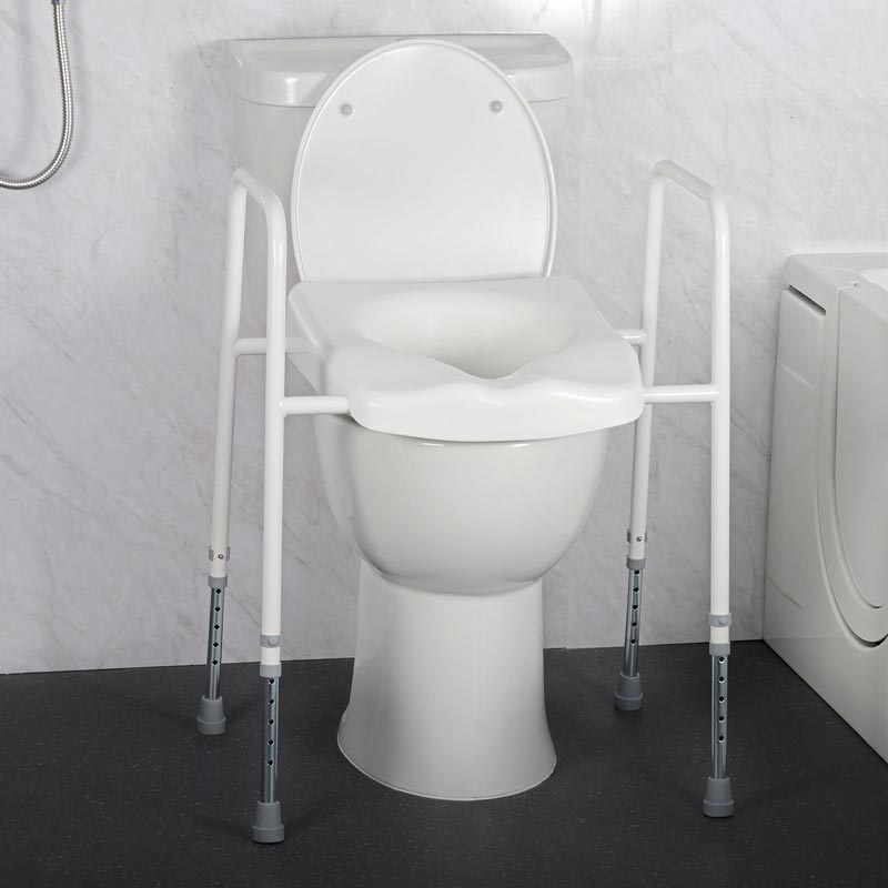 Toilet Frame With Moulded Seat Height Adjustable