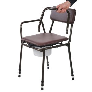 Height Adjustable Leamington Commode (Removable Arms)